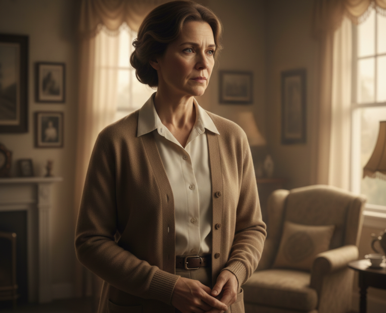 Persona adulta con expresión pensativa, como recordando una escena del pasado, en un ambiente suave y nostálgico.